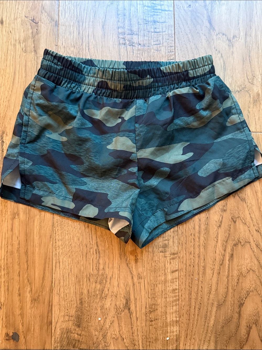 Old Navy Blue Green Camo Kids Athletic Shorts